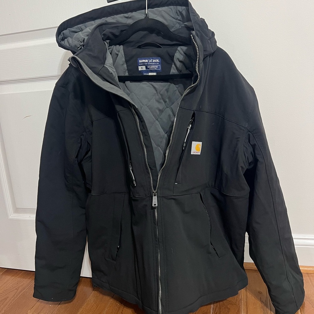 Men’s XL carhartt jacket, heavy duty jacket, black work jacket,